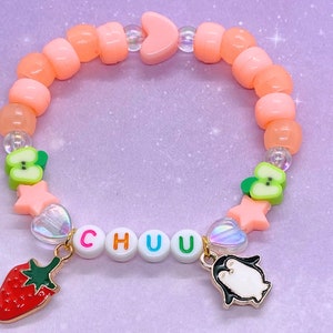 Chuu Loona Kandi Bead Charm Bracelet Kpop Monthly Girl Peach Penguin