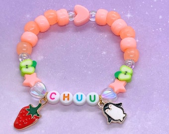 Chuu Loona Kandi Bead Charm Bracelet Kpop Monthly Girl Peach Penguin