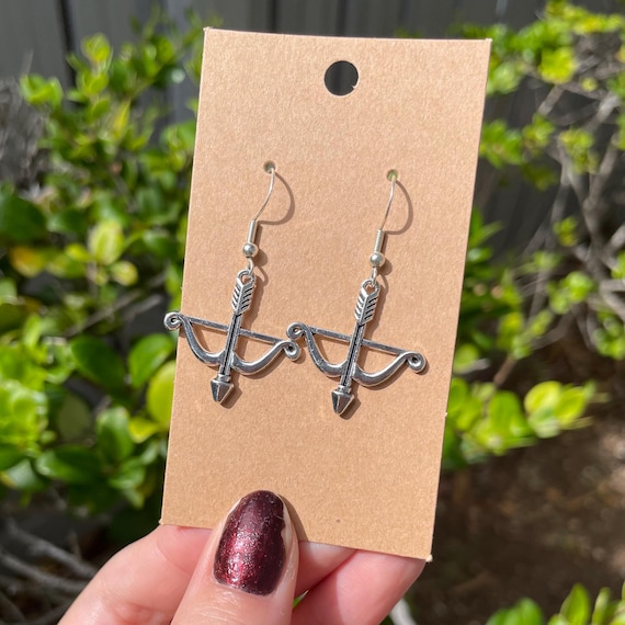 Pendants D'oreilles En Forme D'arbalète - En Argent - Occasion
