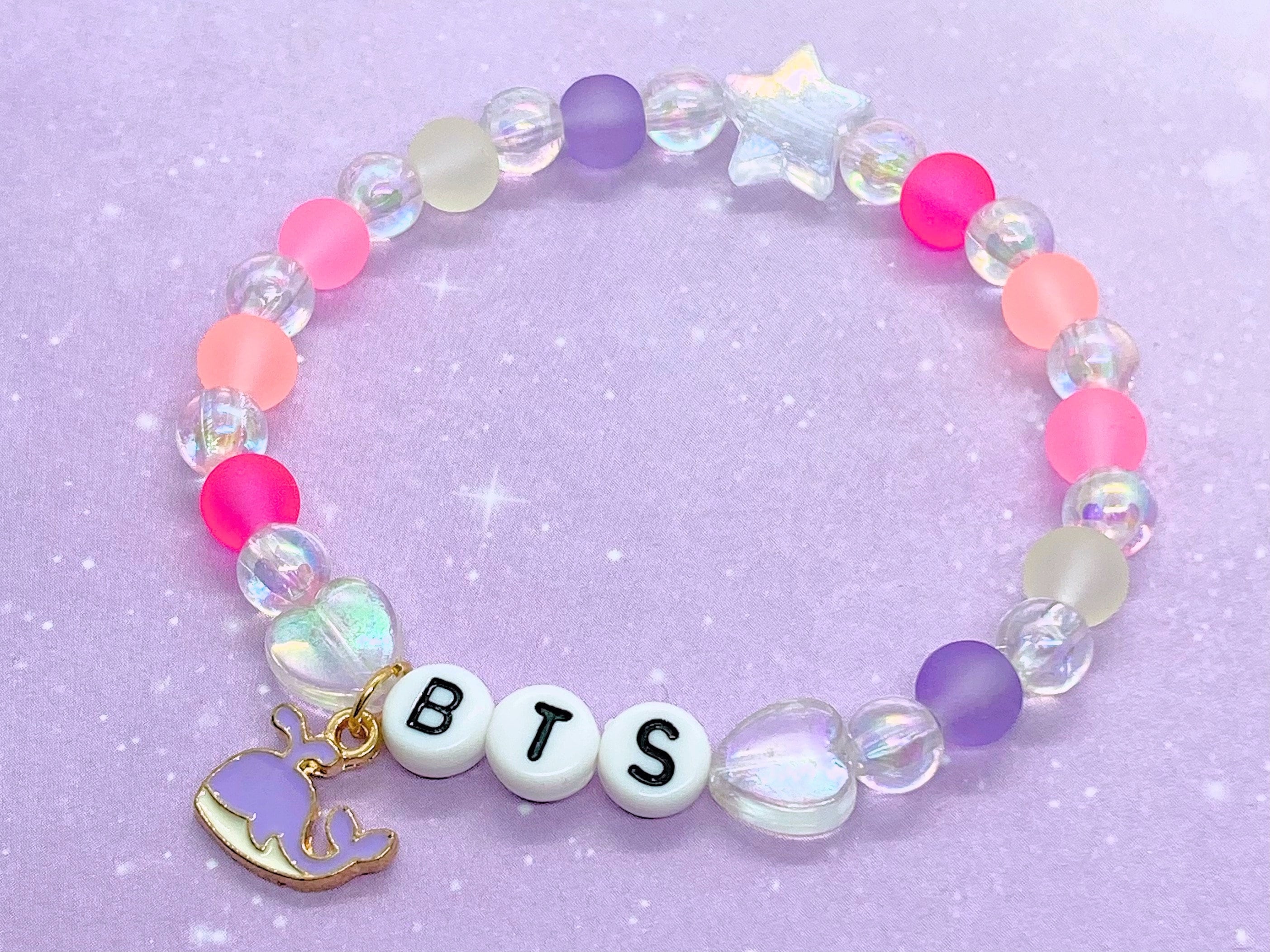 BTS Whalien 52 Stretch Bracelet With Iridescent and Frosted Matte