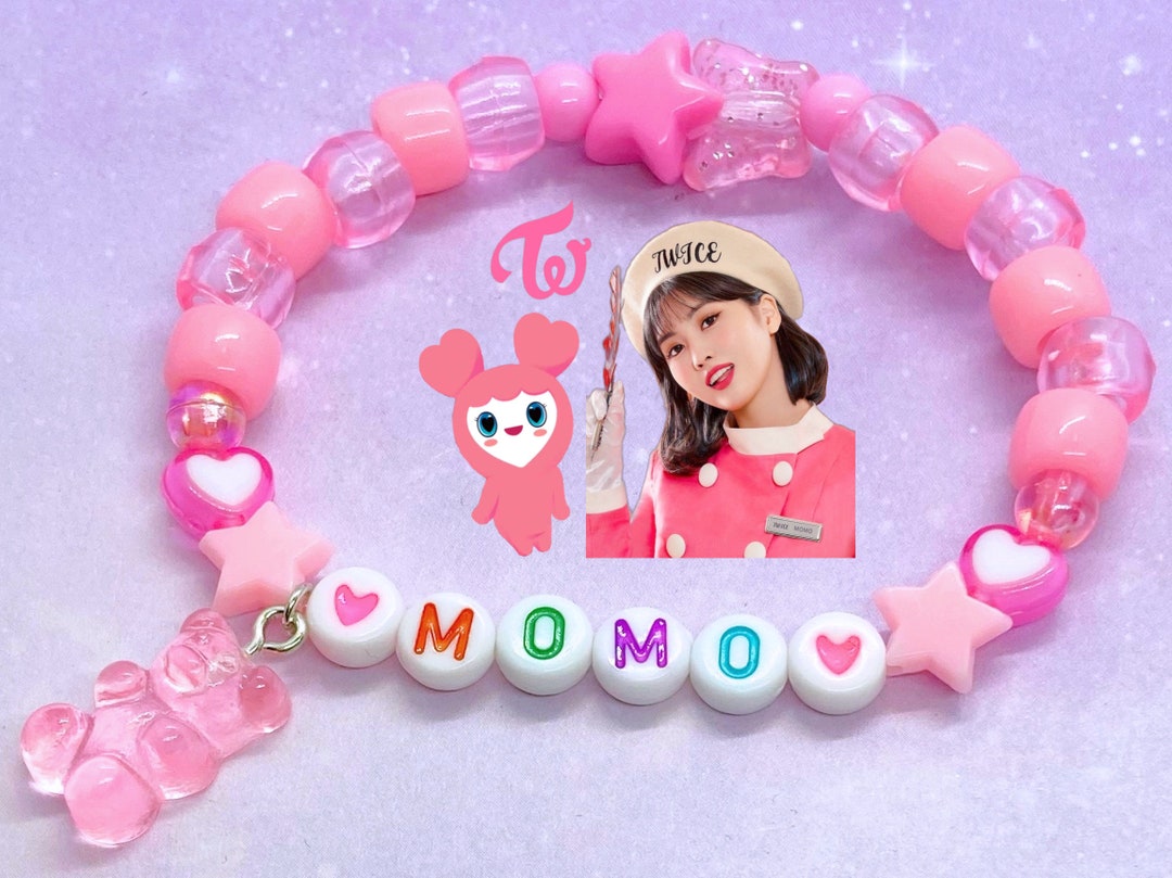 momo　ブレスレット Twice Momo Kandi Bead Stretch Bracelet With Optional Charms | Kpop
