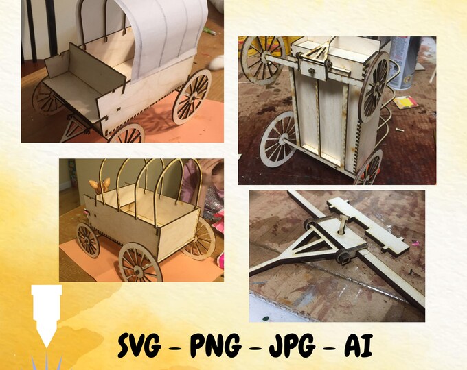 Covered Wagon Laser Cut File Download Digital - Etsy