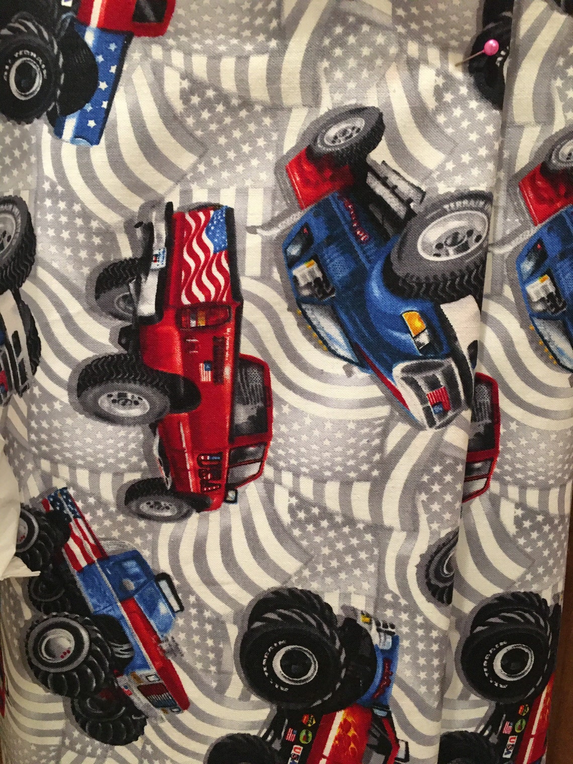 Monster trucks Fabric by the yard Etsy