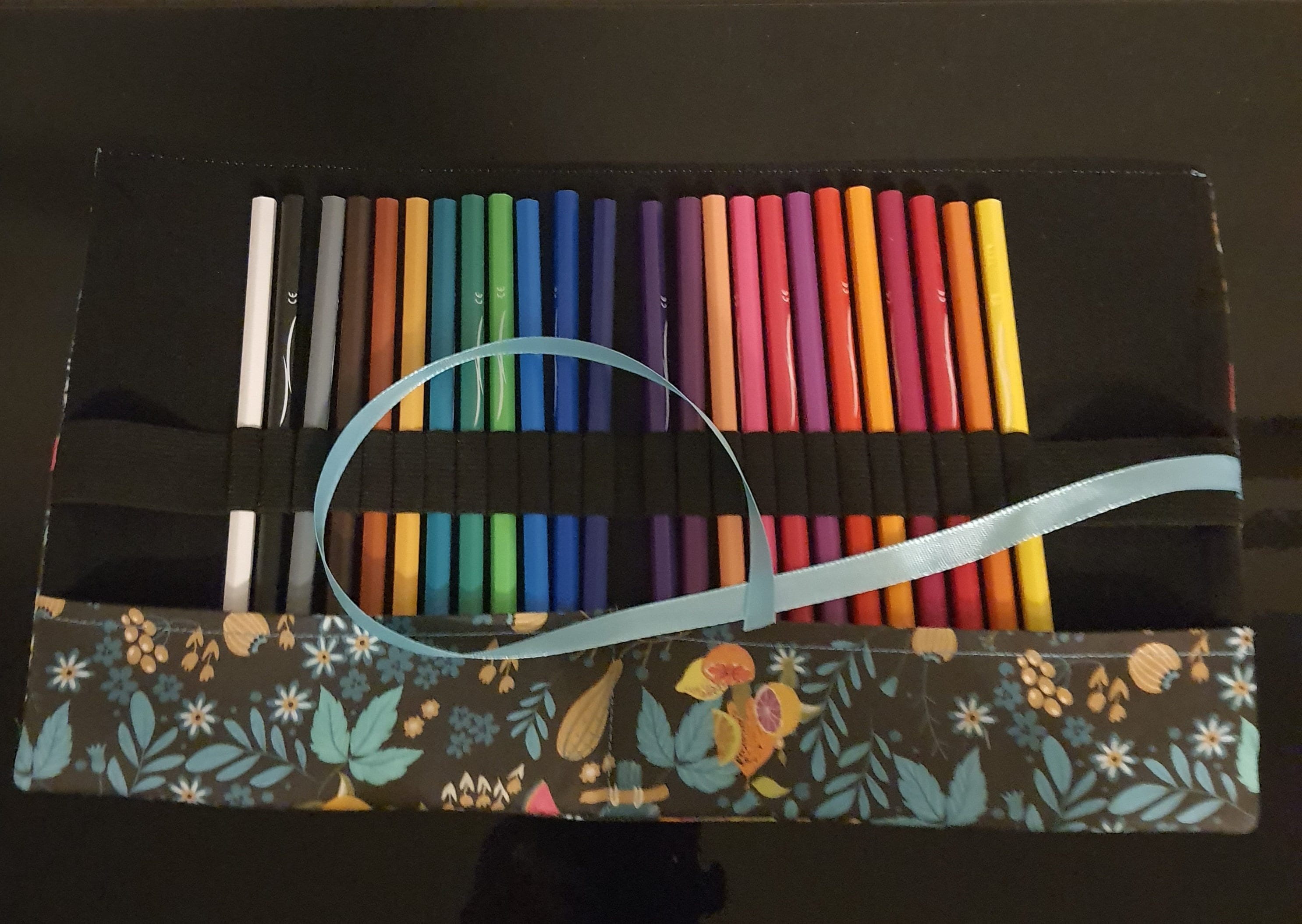Trousse à crayons - Fourre-tout rectangle bleu Dim.22 x 9.5 x 10 cm