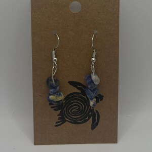 blue/white sodalite crystal earrings