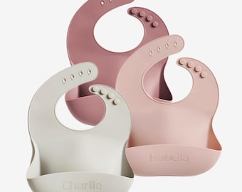 Personalized Silicone Baby Bib: Wide-Lip Weaning Bib