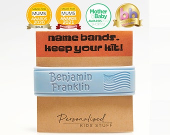 Personalised Bottle Band - Back to School Essential - Silicone Name Bands for Bottles / Choose Your Colour, Font and Icon