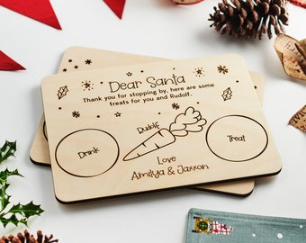 Personalized Christmas Eve Board: Birch Santa Plate