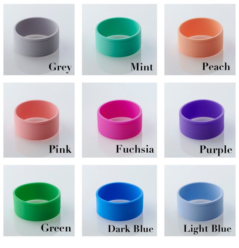 Personalised Bottle Band / Silicone Name Bands for Bottles / Gifts for Kids / Choose Your Colour, Font and Icon image 3