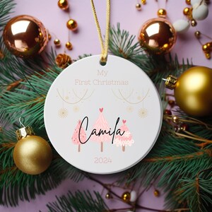 First Christmas Baby Ornament Gift, Personalized Birth Announcement Ornament, Baby Shower Gift, Nursery Present, Holiday Keepsake Ornament