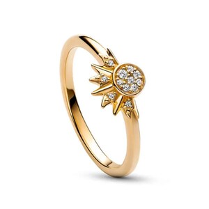 Bague étoile soleil lune, bague soleil lune assortie, ensemble de bagues étoile lune, bagues pureté, bagues d'amitié, bagues BFF, bagues mère fille, bagues amour image 4