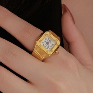 Mini Vintage Clock Finger Ring Unisex Watch Round Creative Quartz Watches Fashion Couple Watches Accessories image 2