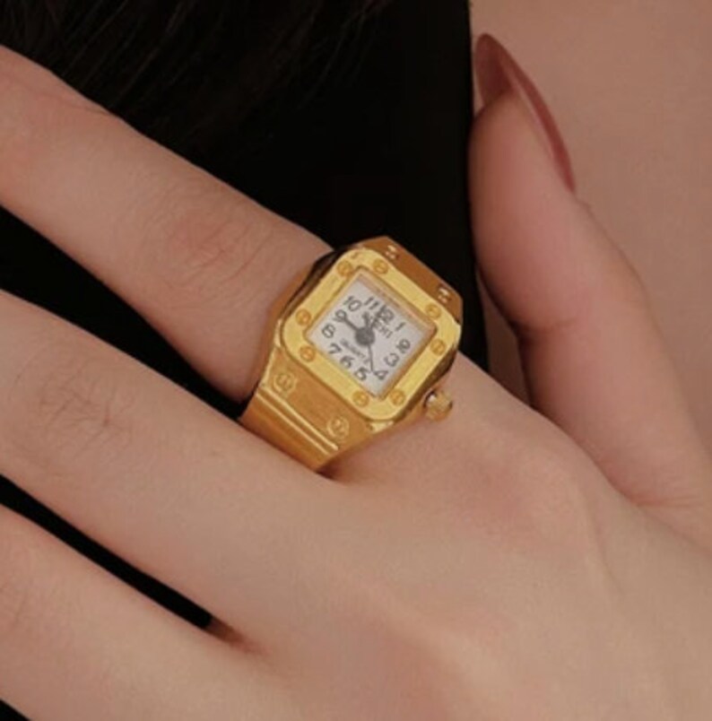 Mini Vintage Clock Finger Ring Unisex Watch Round Creative Quartz Watches Fashion Couple Watches Accessories image 2