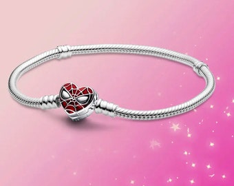 Spiderman Charm Bracelet Bangle Marvel 925 Sterling Silver