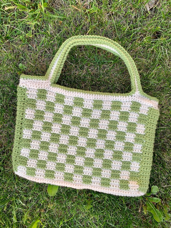 Checkerboard Tote Bag Crochet Pattern PDF Etsy Canada