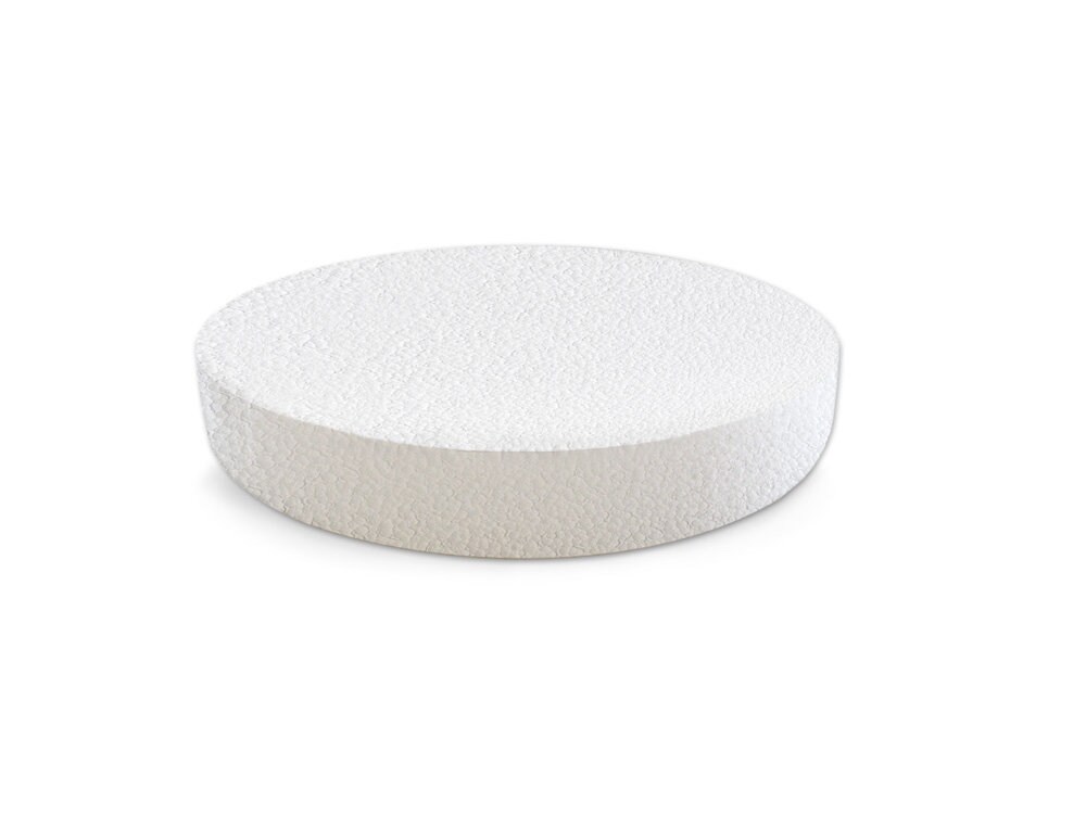 8 X 1 Styrofoam Disc White Pkg/6