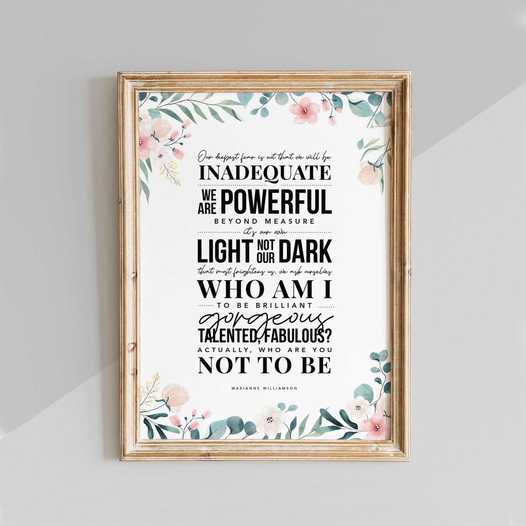 Our Deepest Fear Typographic Floral Quote Printable Wall Art - Etsy Canada