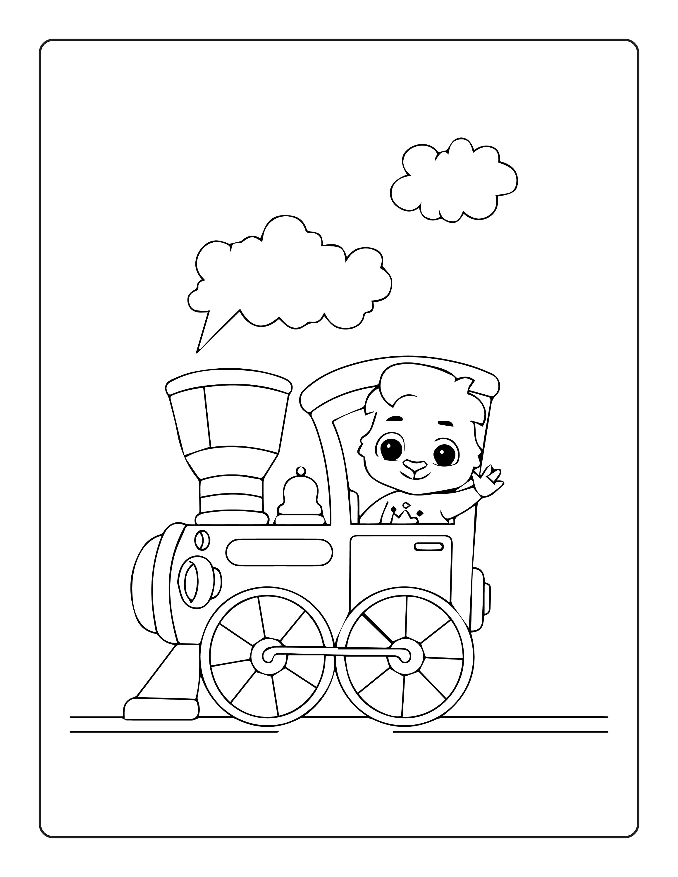 Train Coloring Pages for Kids - Etsy