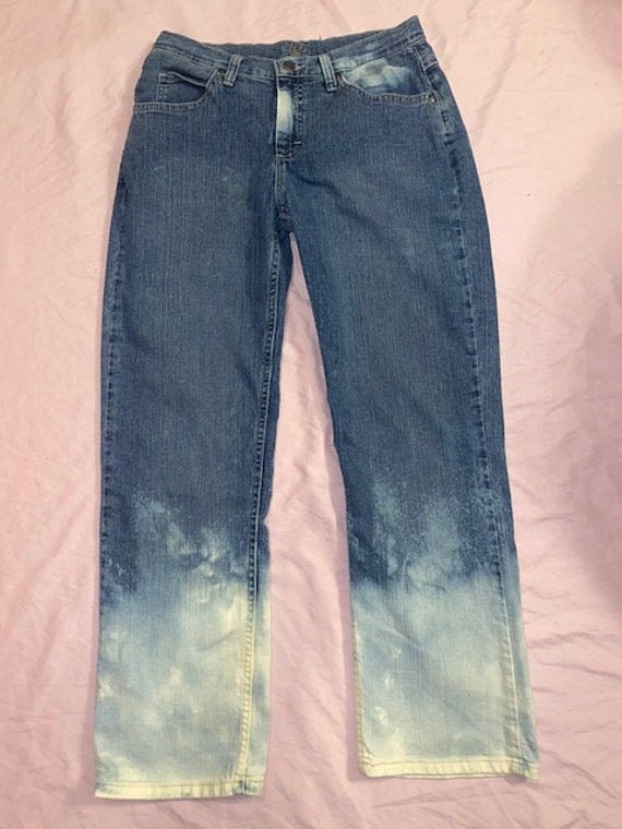 Bleached Bottom Jeans 4 - Etsy Australia