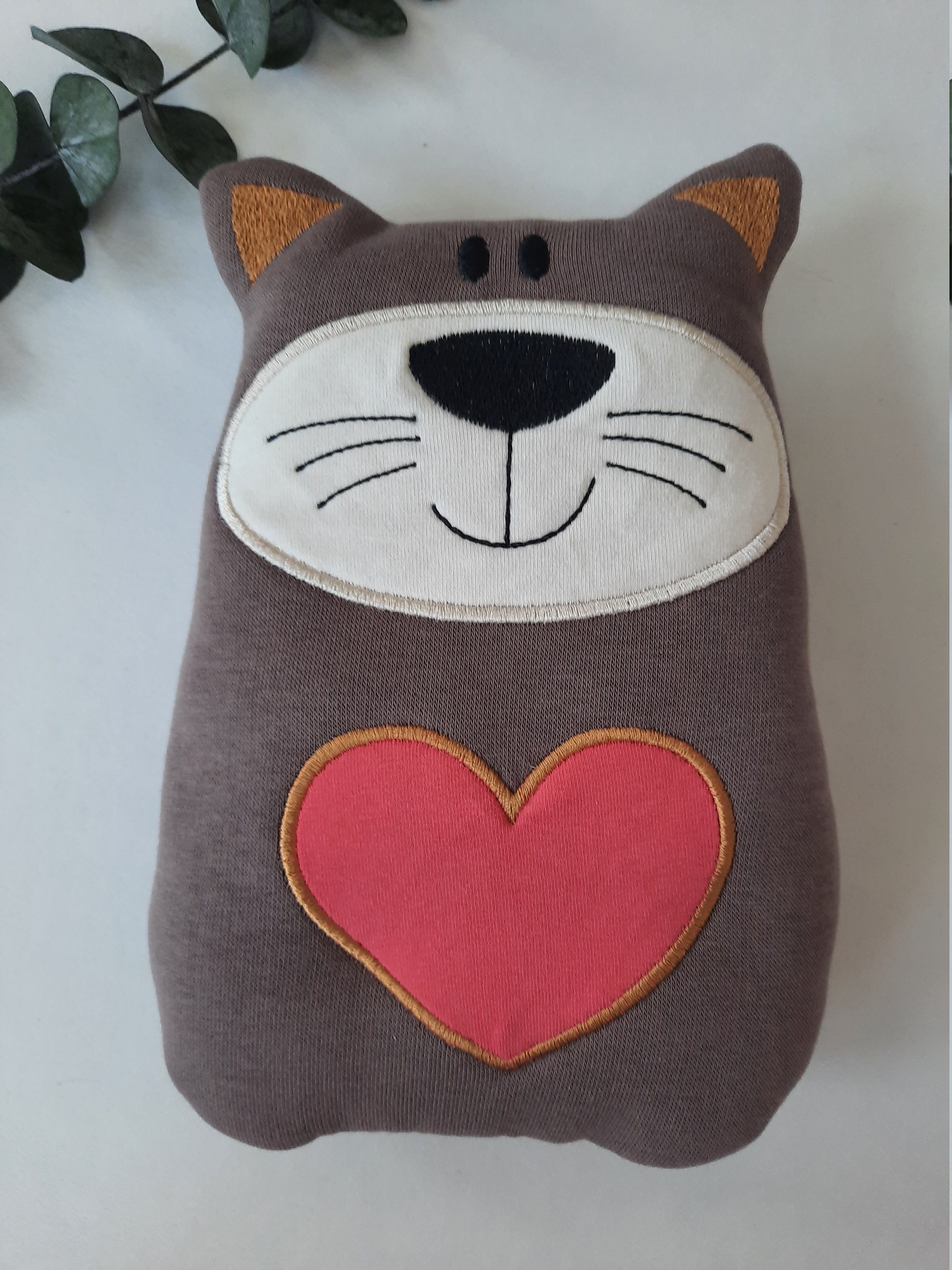 Kuschelkatze Schmusekatze mit Herz Etsy