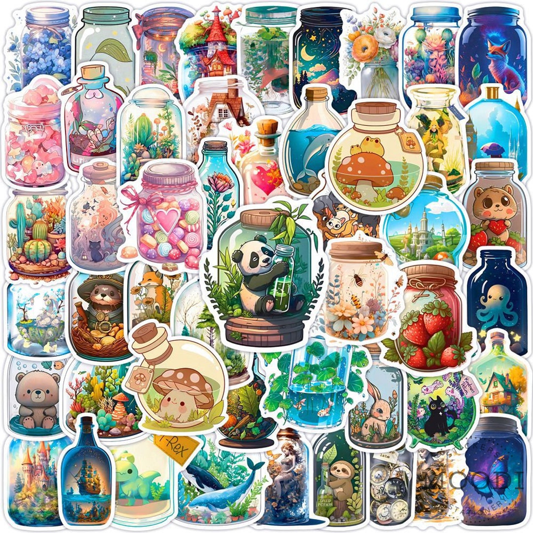 10/30/50PCS Cartoon Colorful Fantasy Animals Stickers DIY Toys