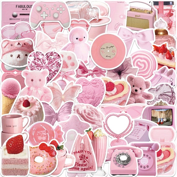 50pcs fashional aesthetic pink girly cute