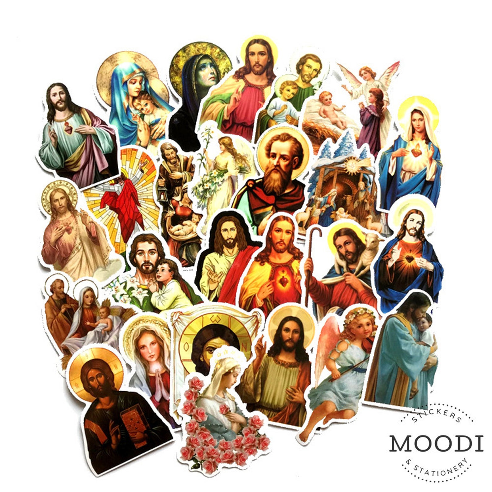 Jesus Sticker Format 10,30,50,68pcs Jesus Stickers Pack, Christian Gift, God Christ Bible ...