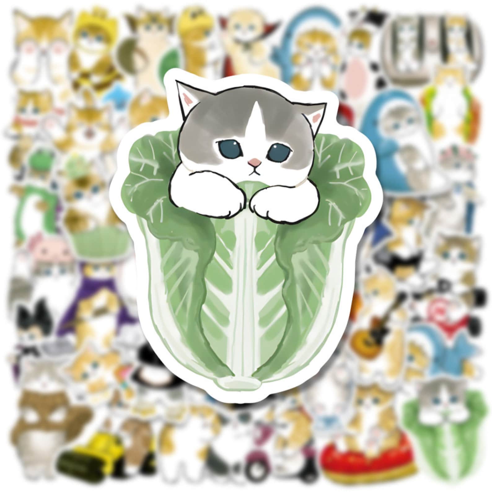 103050pcs Kawaii Cat Stickers Pack Cute Cat Vinyl Stickers - Etsy