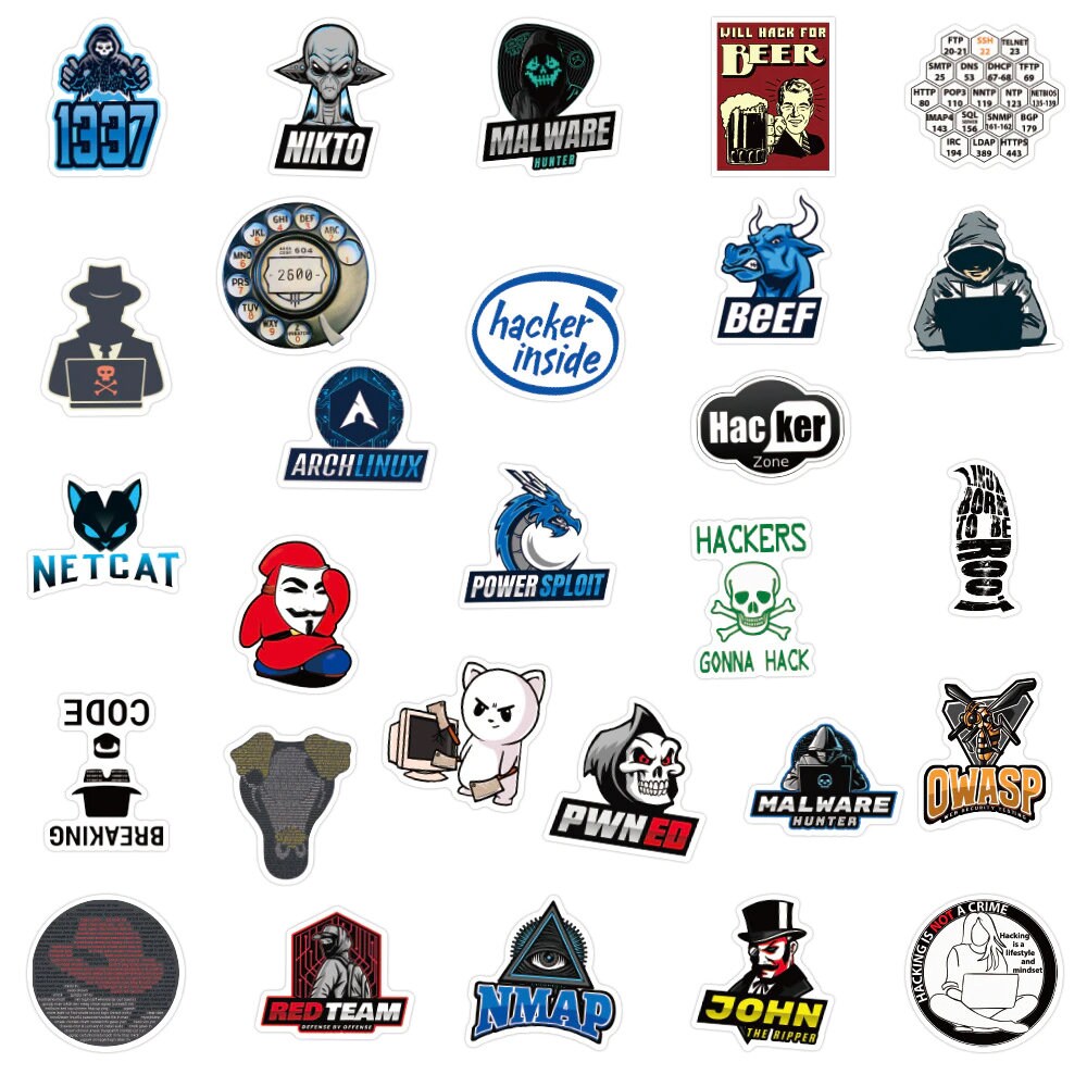 Hacker Programming Stickers Pack 10,30,50pcs, Computer Vinyl Stickers