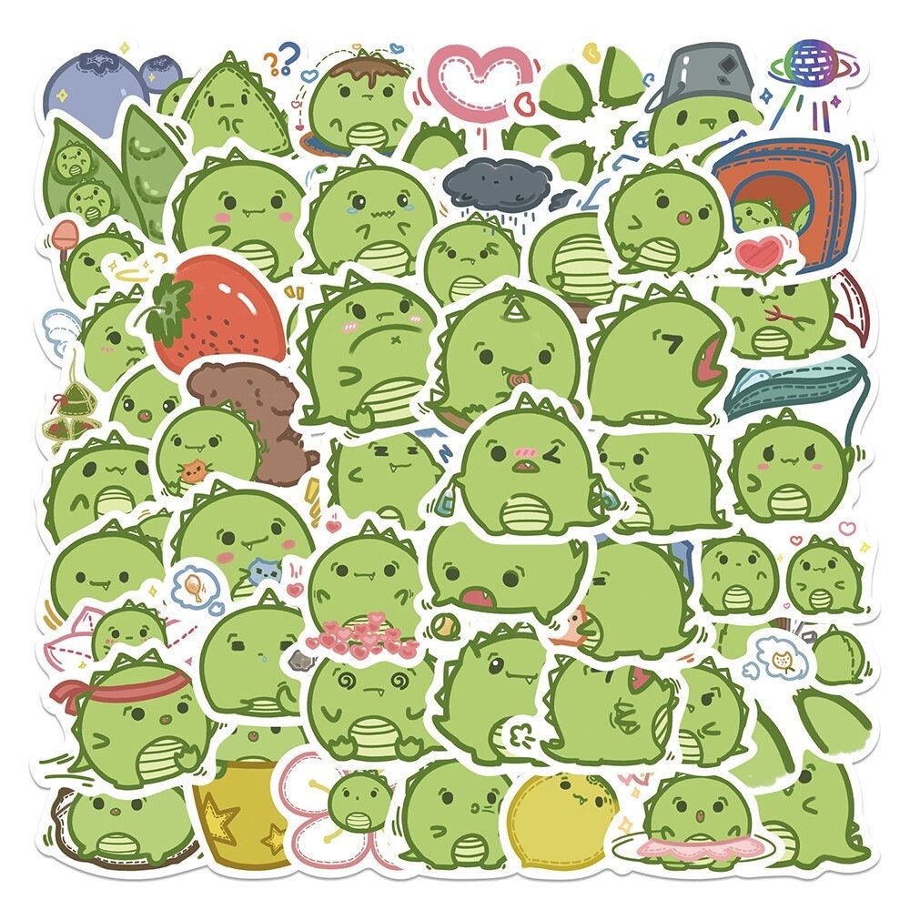 Kawaii Dino Stickers - Nom Nom – Sweet Kawaii Design