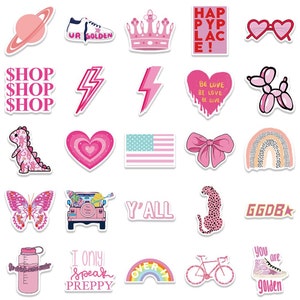 50 Cute Pink Vsco Stickers Pack Cartoon INS Aesthetic Sticker - Etsy