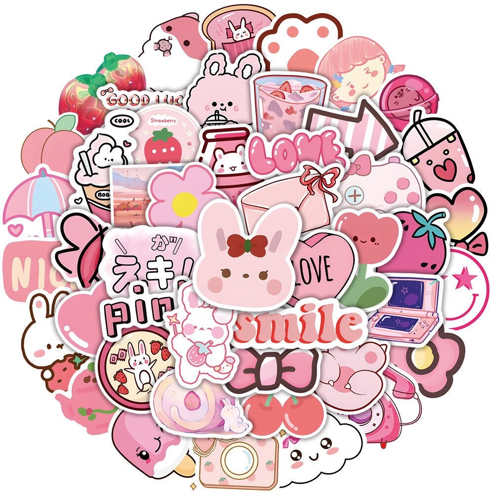 Pink Aesthetic sticker Pack Sticker for Sale by kinibee