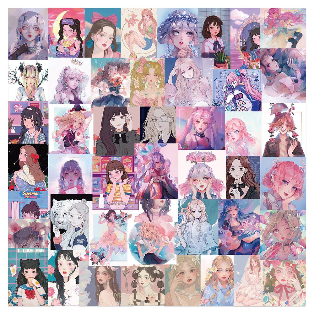 120 Kawaii Anime Girls Stickers - Aesthetic Clothes Shop