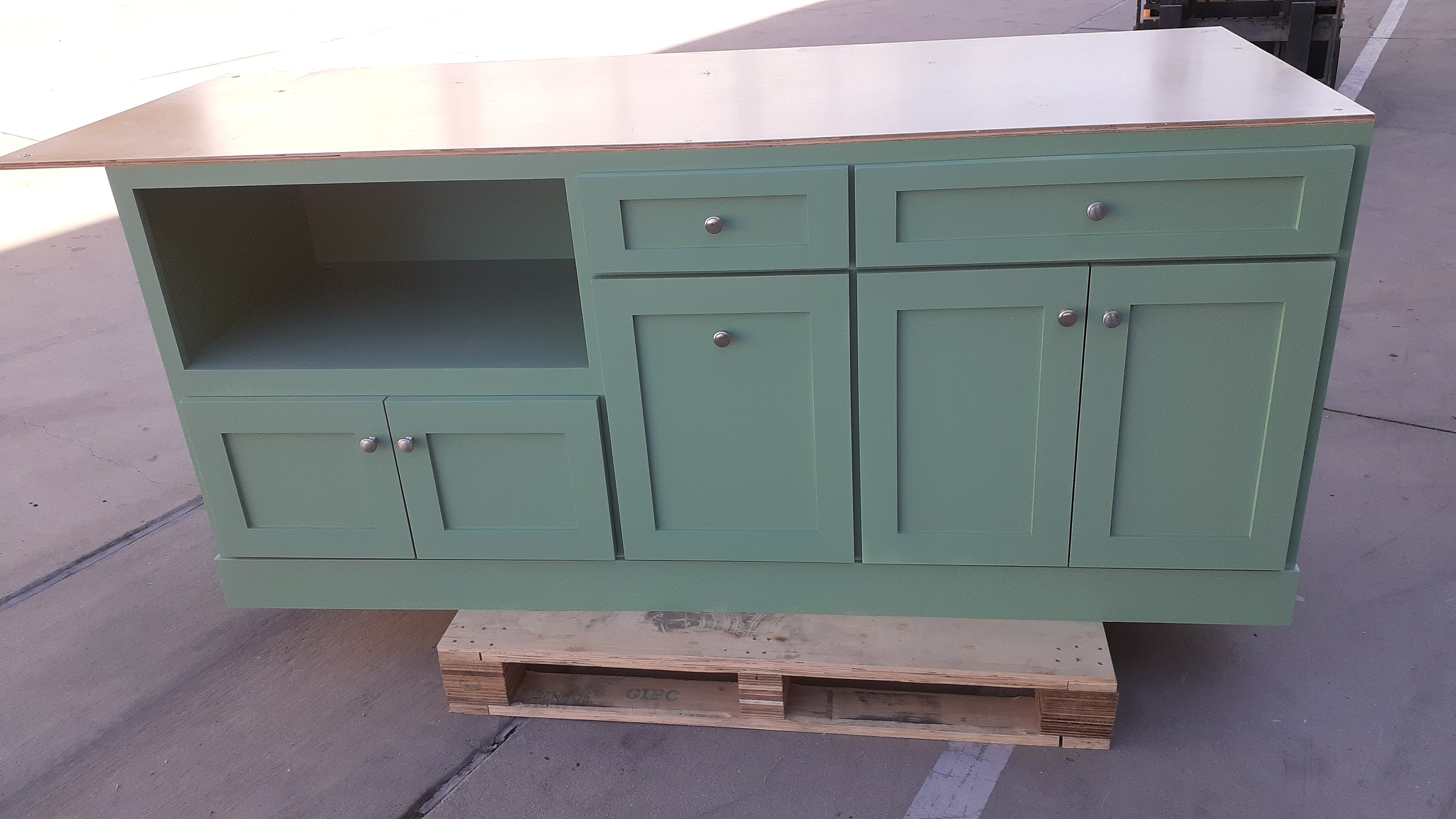 6ft kitchen island with microwave space w/o top custom Etsy