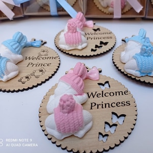 Imanes personalizados con aroma a piedra para baby shower / Regalos personalizados para bebés / Anuncios de bebés / Imanes de cumpleaños / Recuerdos de nacimiento