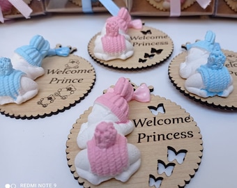 Custom Baby  Scented Stone Baby Shower Magnet Favors | Custom Baby Gifts | Baby Announcement | Birthday Magnet Favors | Giving Birth Favors