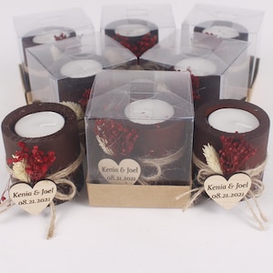 Wedding Favors for Guest in bulk, Wedding Candle Favors, Rustic Wedding Favor, Bridal Shower Favor, Tealight Holders, Thank You Candle Favor
