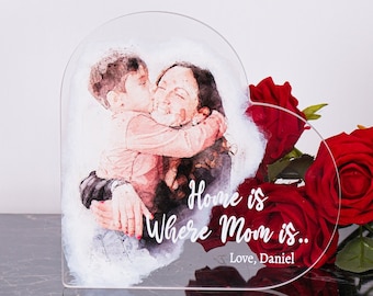 Personalized Mothers Day Glass UV Photo Frame, Personalized Picture Frame, Engraved Mothers Day Frame, Custom Mothers Days Gift Table Decor