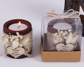 Wedding Party Favors for Guests in bulk | Wedding Bulk Favors | Wedding Rustic Favors | Unique Favors | Tealight Holders | Thank You Favor
