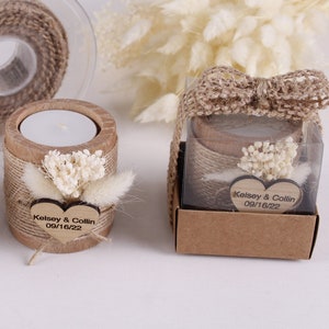 Wedding Bulk Candle Favors for Guests in bulk | Wedding Rustic Bulk Favor | Bridal Shower Unique Favors | Tealight Holders | Thank You Favor