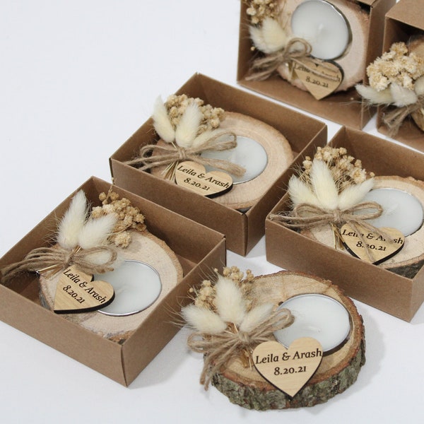 Wedding Party Favors for Guests in bulk | Wedding Bulk Favors | Wedding Rustic Favors | Unique Favors | Tealight Holders | Thank You Favor