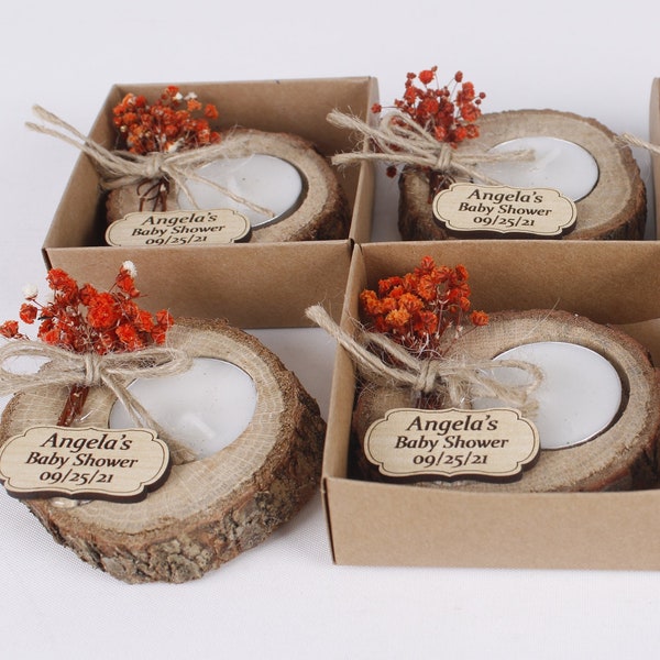 Handmade Baby Shower Candle Favors | Wedding Bulk Favors | Rustic Wedding Favors | Unique Favors | Tealight Holders | Thank You Favors
