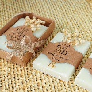 Personalized Scented Soap Wedding Favors for Guests Bridal Shower Soap favors Handmade Soap Favor Floral Soap Favors Jasmine Scent zdjęcie 1