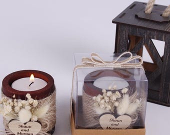 Custom Wedding Favors for Guest, Bulk Wedding Favor, Rustic Wedding Favor, Bridal Shower Favor Candle Holder, Tealight Holder, Funeral Favor