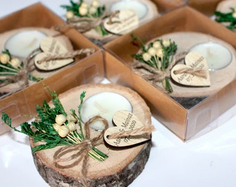 50 pcs Personalized Candle Wedding Favors Bulk, Wedding Favors for Guests in Bulk, Rustic Wedding Gift, Bridal Shower Favor,Memorial Candles