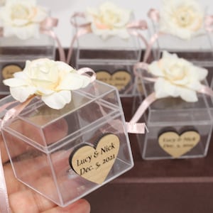 50 pcs LIVRAISON GRATUITE | Boîtes de cadeaux de mariage en mica | Boîtes de cadeaux pour baby shower | Coffrets cadeaux pour la douche nuptiale