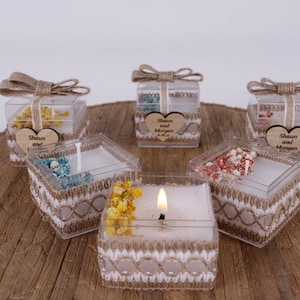 Personalised Wedding Party Thank you Candle Favor for Guests, Luxury Wedding Candle Favors, Elegant Candle in glass, Wedding Favor for Guest