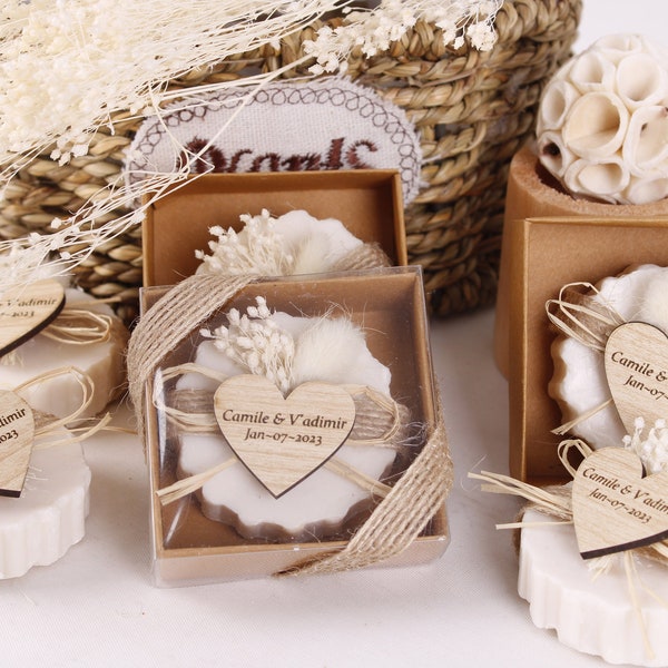 Wedding Scented Soap Bulk Personalized Favors for Guests | Bridal Shower Soap favors | Lavender Jasmine Rose Ocean Scents Floral Soap Favors