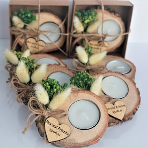 Handmade Wedding Party Favors for Guests, Rustic Wedding Favors Bulk, Unique Favors, Tealight Holders, Personalized Wedding Thank You Favors