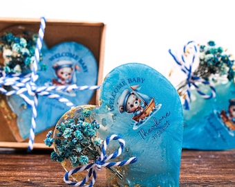 Personalized Baby Shower Favor for Guests, Epoxy Resin Magnet Baby Shower Gift, First Communion, Confirmation, Christening, Birthday, Qunice